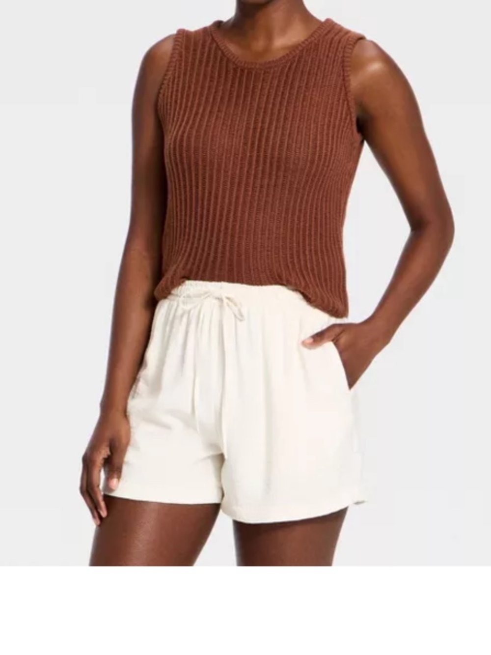 Women’s Crewneck Drop Needle Sweater Tank Size Small